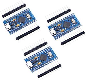 Teyleten Robot Pro Micro Atmega32U4 5V 16MHz Module Board Micro USB Pro Micro Development Board Microcontroller 3pcs  Electronics